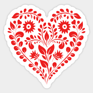 A Scandinavian Valentines Heart Sticker